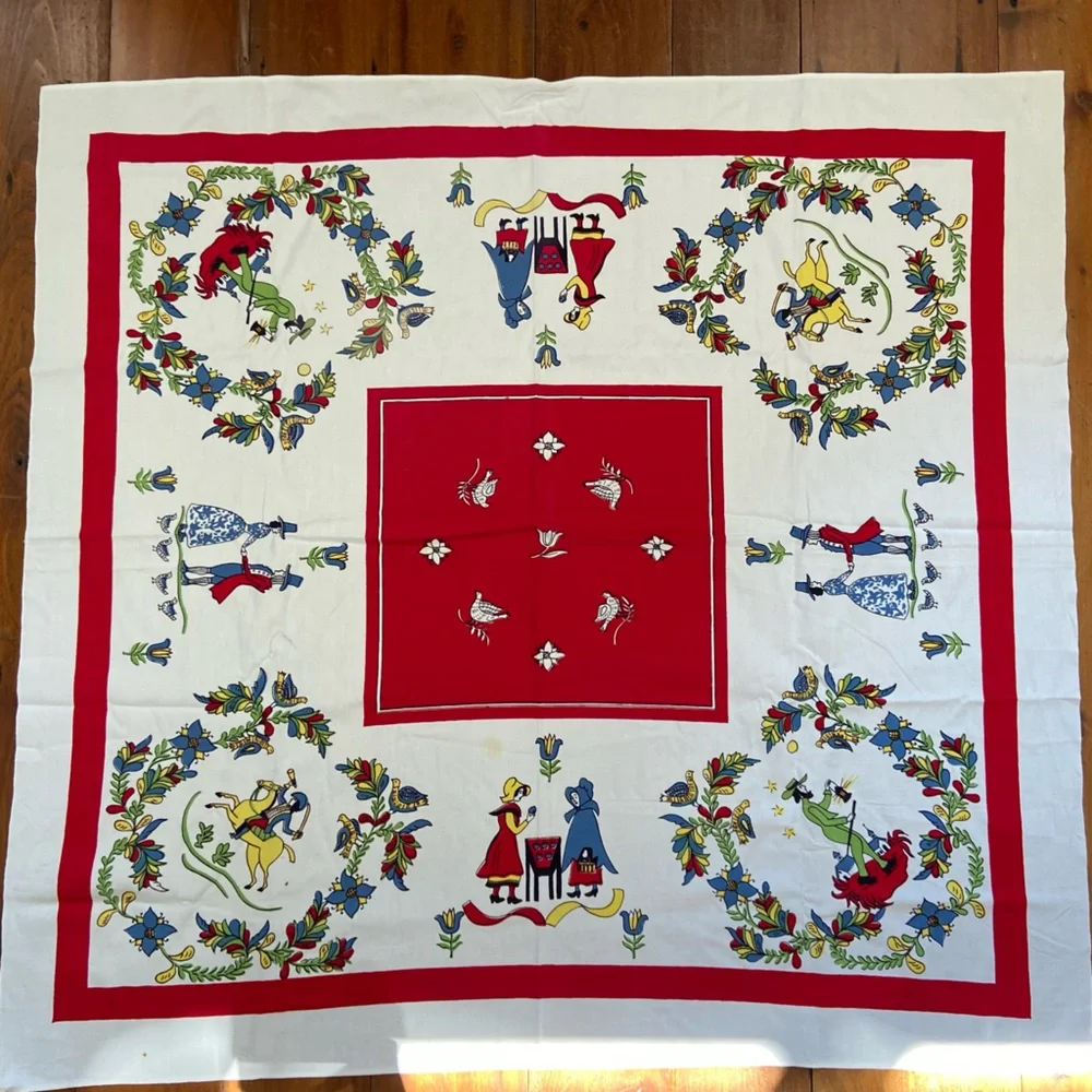 Vintage Table cloth Dutch‎ Images 52” x 48”